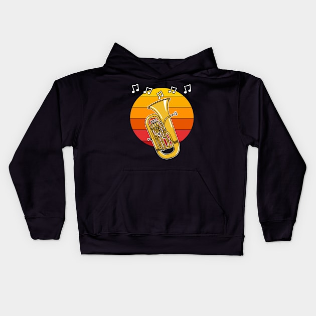 Euphonium Summer Festival Brass Musician Kids Hoodie by doodlerob